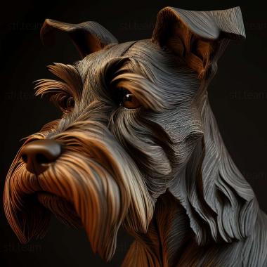 3D model Zwergschnauzer dog (STL)